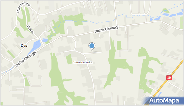 Dys, Bajkowa, mapa Dys
