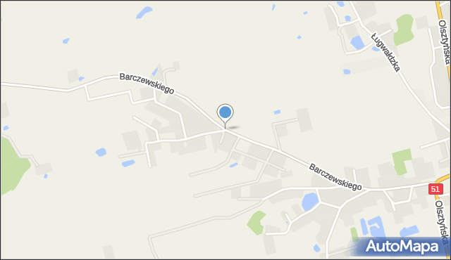 Dywity, Barczewskiego Walentego, ks., mapa Dywity