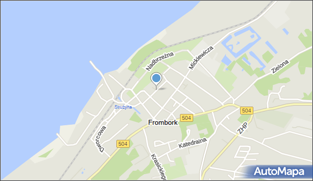 Frombork, Basztowa, mapa Frombork