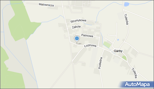 Garby gmina Swarzędz, Baziowa, mapa Garby gmina Swarzędz