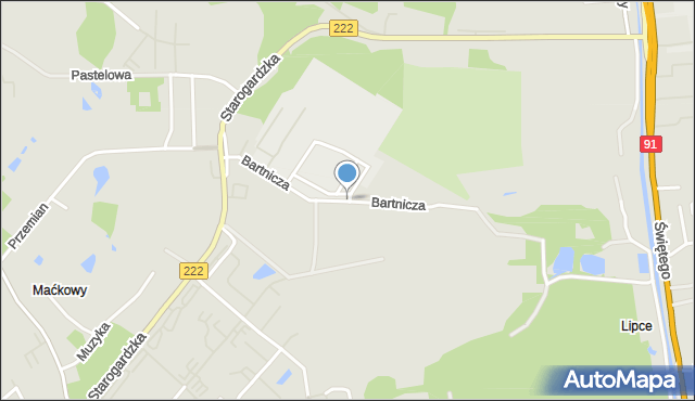 Gdańsk, Bartnicza, mapa Gdańska