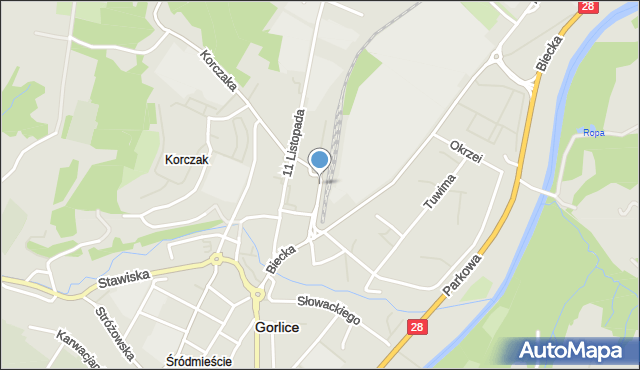 Gorlice, Bardiowska, mapa Gorlic