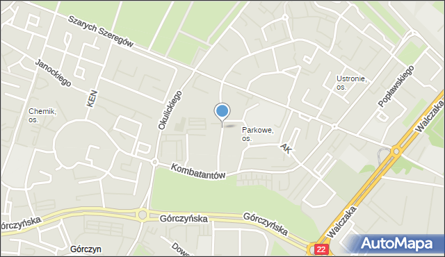 Gorzów Wielkopolski, Batalionu Zośka, mapa Gorzów Wielkopolski