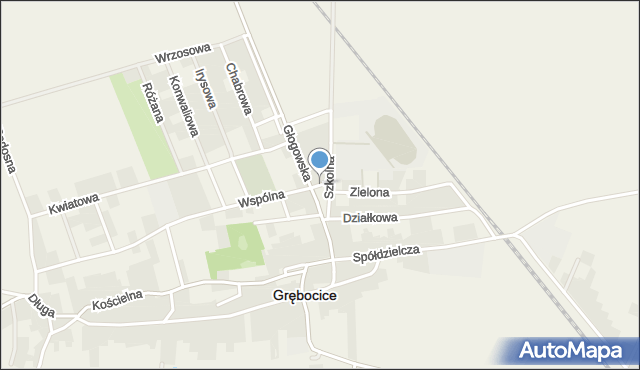 Grębocice, Bankowa, mapa Grębocice