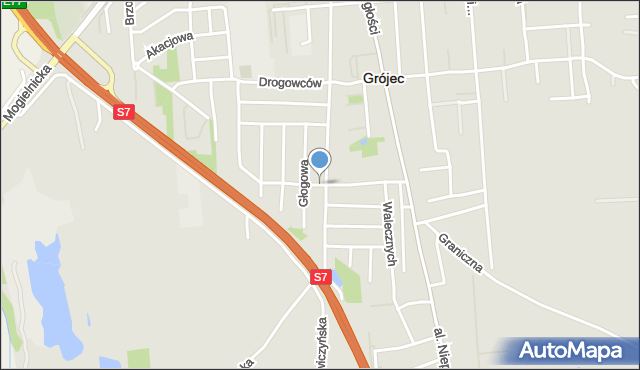 Grójec, Batalionów Chłopskich, mapa Grójec