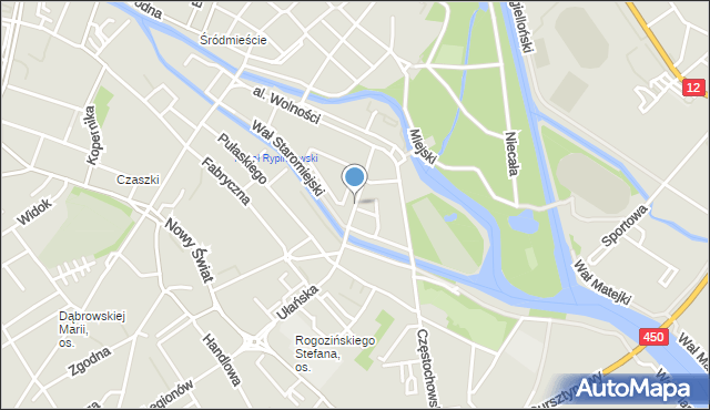 Kalisz, Bankowa, mapa Kalisza