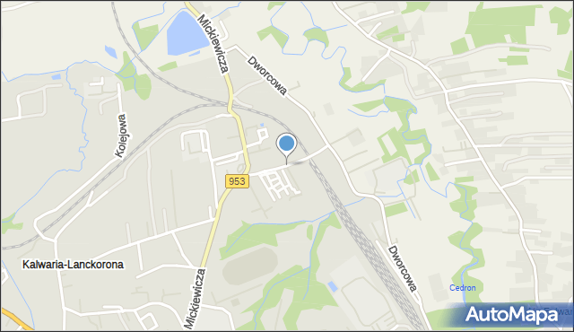 Kalwaria Zebrzydowska, Batalionów Chłopskich, mapa Kalwaria Zebrzydowska