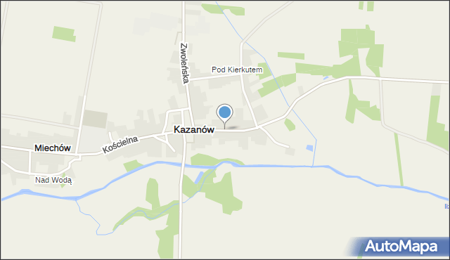 Kazanów powiat zwoleński, Batalionów Chłopskich, mapa Kazanów powiat zwoleński