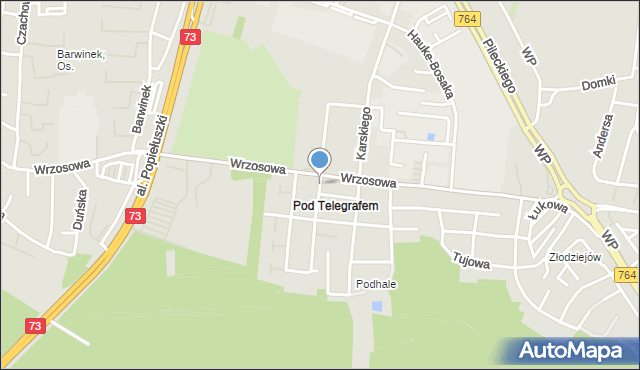 Kielce, Bąkowa, mapa Kielc