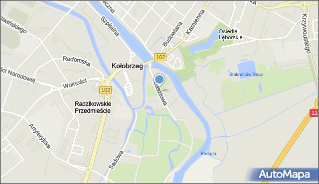 Kołobrzeg, Basztowa, mapa Kołobrzegu