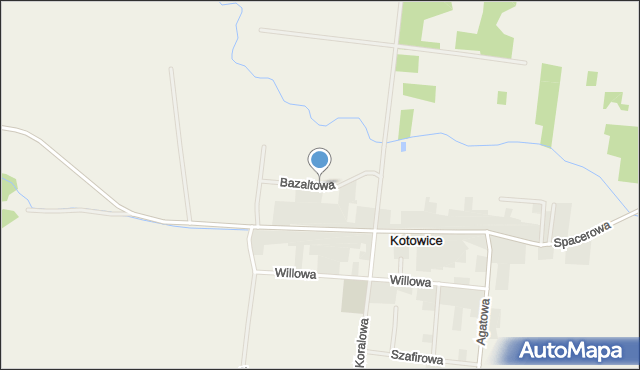 Kotowice gmina Oborniki Śląskie, Bazaltowa, mapa Kotowice gmina Oborniki Śląskie