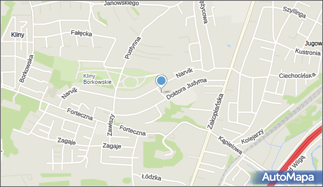 Kraków, Banachiewicza Tadeusza, mapa Krakowa