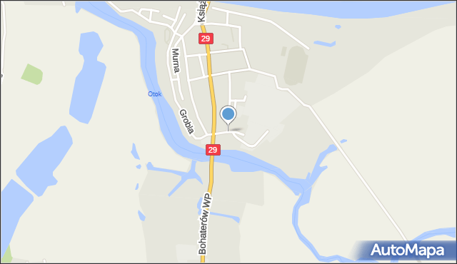 Krosno Odrzańskie, Bankowa, mapa Krosno Odrzańskie