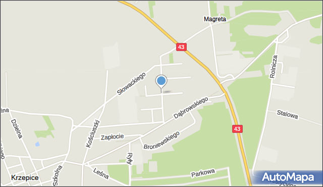 Krzepice powiat kłobucki, Baczyńskiego Krzysztofa Kamila, mapa Krzepice powiat kłobucki