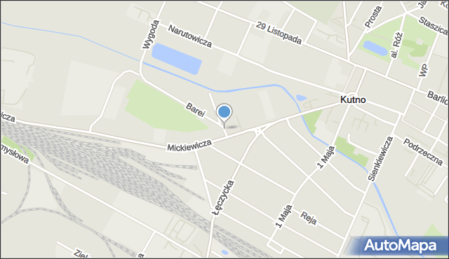 Kutno, Bałtycka, mapa Kutno