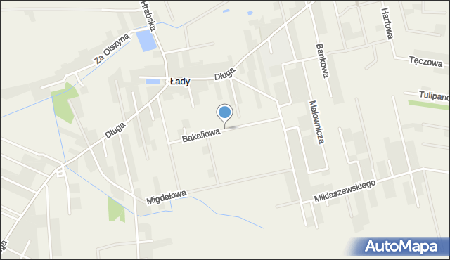 Łady gmina Raszyn, Bakaliowa, mapa Łady gmina Raszyn
