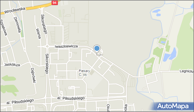 Legnica, Baczyńskiego Krzysztofa Kamila, mapa Legnicy