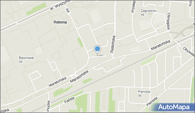 Łódź, Balonowa, mapa Łodzi