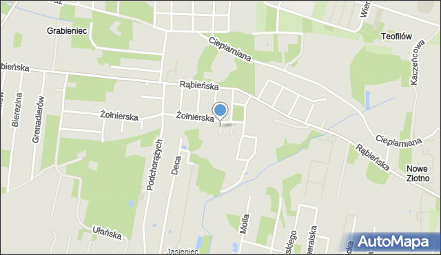 Łódź, Basztowa, mapa Łodzi