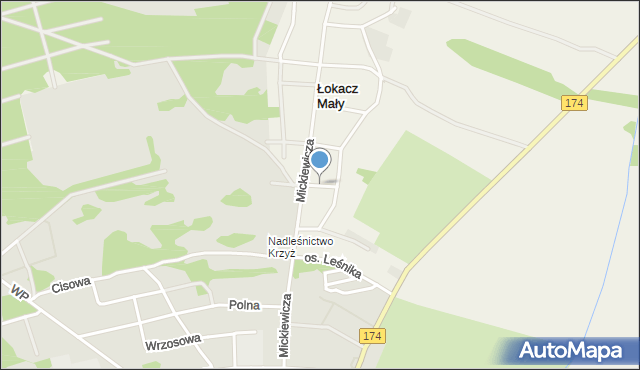 Łokacz Mały, Baczyńskiego Krzysztofa Kamila, mapa Łokacz Mały