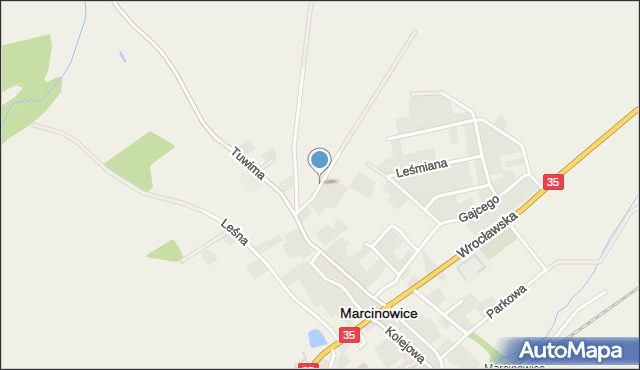 Marcinowice powiat świdnicki, Baczyńskiego Krzysztofa Kamila, mapa Marcinowice powiat świdnicki