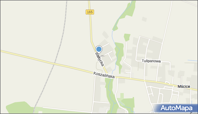 Mścice, Bałtycka, mapa Mścice