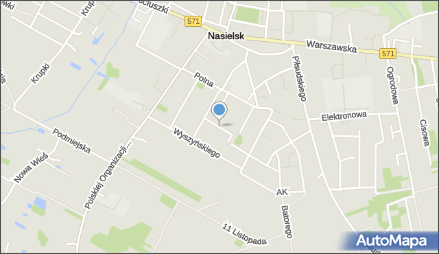 Nasielsk, Bajkowa, mapa Nasielsk