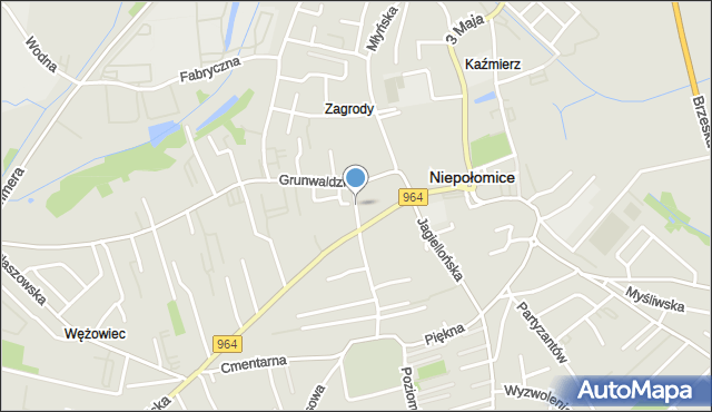 Niepołomice, Bankowa, mapa Niepołomice