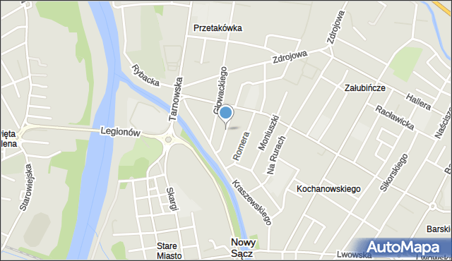 Nowy Sącz, Bandurskiego Władysława, mapa Nowego Sącza