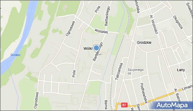 Nowy Sącz, Barbackiego Władysława, mapa Nowego Sącza