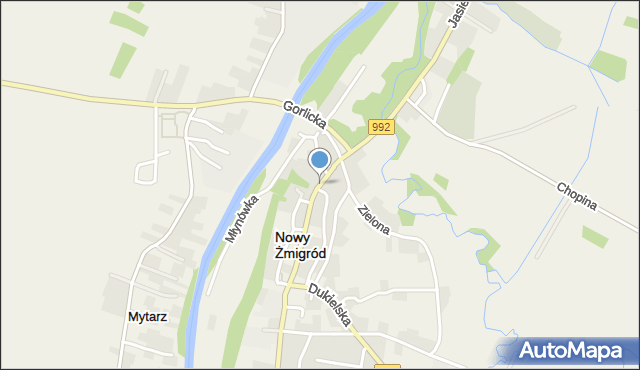 Nowy Żmigród, Basztowa, mapa Nowy Żmigród