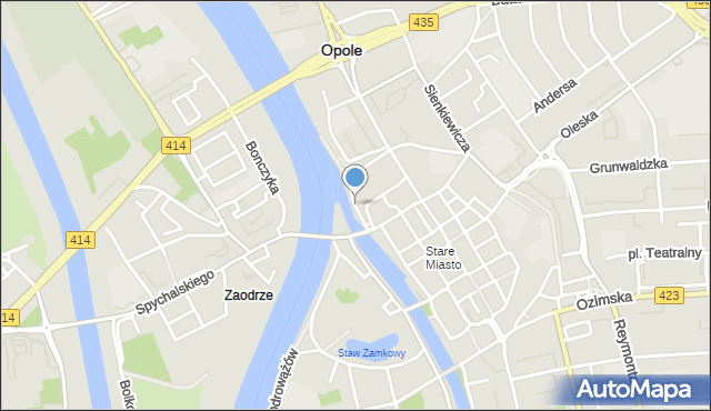 Opole, Baldego Stefana, ks., mapa Opola