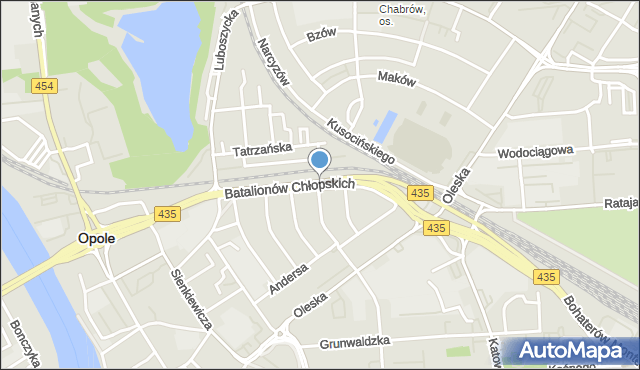 Opole, Batalionów Chłopskich, mapa Opola