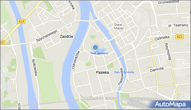Opole, Barlickiego Norberta, mapa Opola
