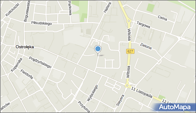 Ostrołęka, Baśniowa, mapa Ostrołęka