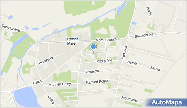 Pęcice Małe, Bażantów, mapa Pęcice Małe