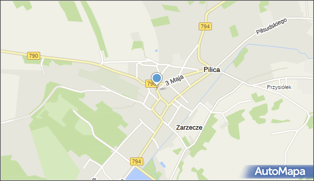 Pilica powiat zawierciański, Barbary, mapa Pilica powiat zawierciański