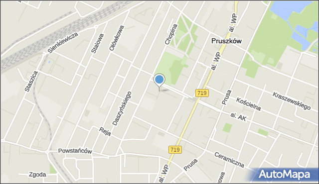 Pruszków, Baśniowa, mapa Pruszków