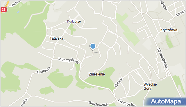 Przemyśl, Balickiego Jana, ks., mapa Przemyśla