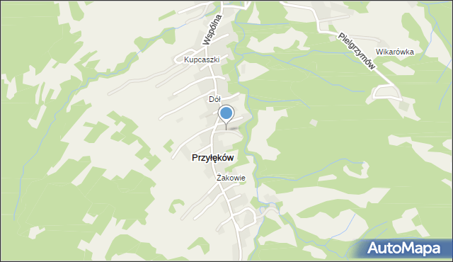 Przyłęków, Bagienna, mapa Przyłęków