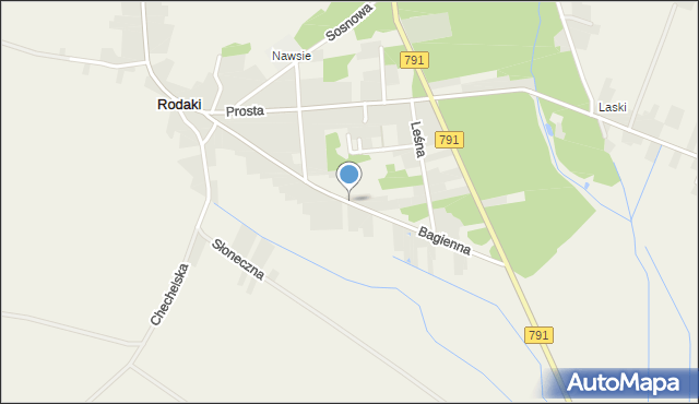 Rodaki, Bagienna, mapa Rodaki