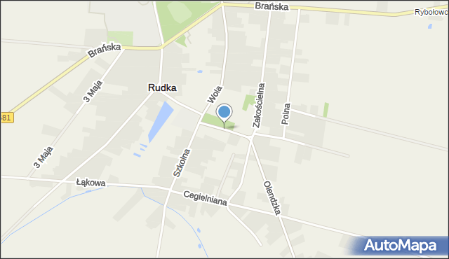 Rudka powiat bielski, Badowskiego Michała, ks. prał., mapa Rudka powiat bielski