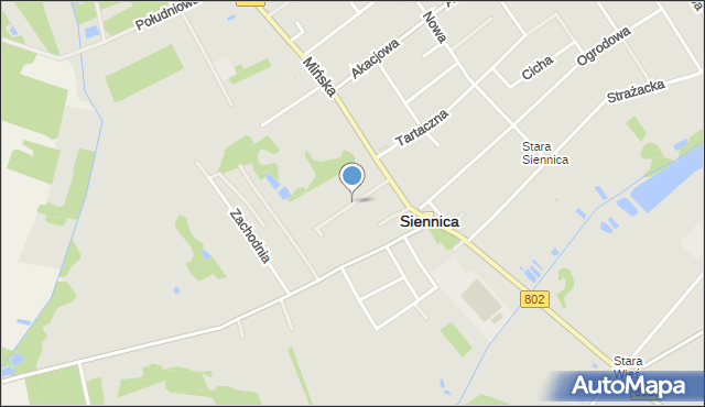 Siennica powiat miński, Bankowa, mapa Siennica powiat miński