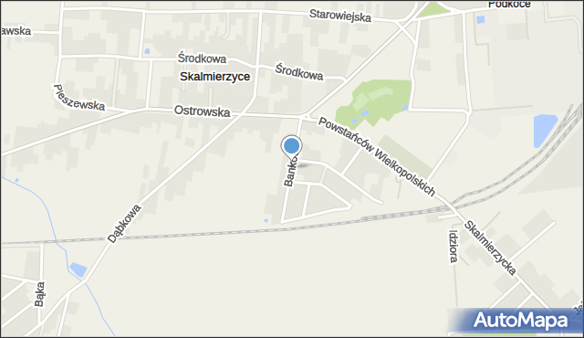 Skalmierzyce, Bankowa, mapa Skalmierzyce