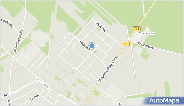 Skierniewice, Bajkowa, mapa Skierniewic