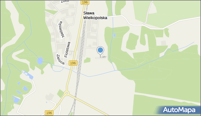 Sława Wielkopolska, Bawełniana, mapa Sława Wielkopolska