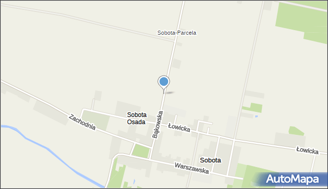 Sobota gmina Bielawy, Bąkowska, mapa Sobota gmina Bielawy