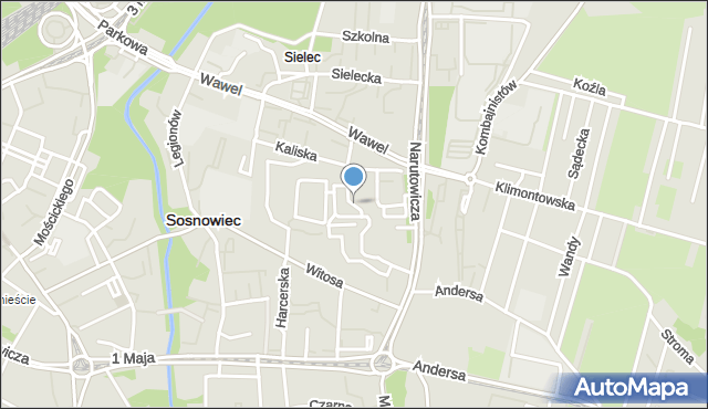 Sosnowiec, Barbary, mapa Sosnowca