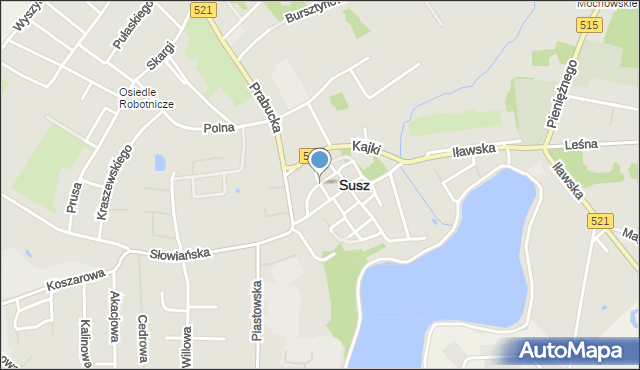 Susz, Bałtycka, mapa Susz