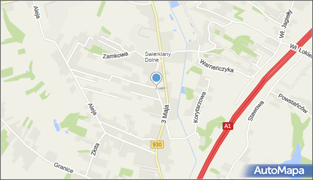 Świerklany, Basztowa, mapa Świerklany